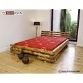 Bambusbett 180 x 200 cm in braun