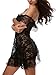 Avidlove Women's Sexy Lingerie Dress + G-string Black Lace Courtesan Chemise (3XL = US XXL, Style1-Black (FBA))