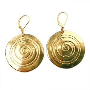 Spiral Gold Dipped Earrings on French Hooks
