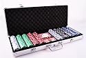 Pokerkoffer mit 500 Chips silber Edition