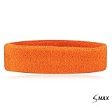 SMax Sportline Head Band,Terry Cloth Headband,Gym Workout Yoga Exercise & Fitness ORANGE