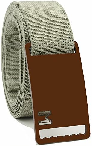 MagBelt Men's Magnetic Belt with Standard Buckle - X-Large Gray Belt/ Red Buckle