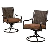 Outdoor Patio Home Vista Metal Swivel Dining Chair - Set of 2