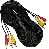 iMBAPrice&reg; 50FT RCA M/Mx3 Audio/Video Cable Gold Plated - Audio Video RCA Cable 50 feet