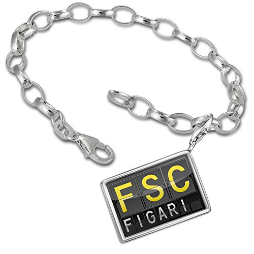 Charm Bracelet set FSC Airport Code for Figari - Neonblond