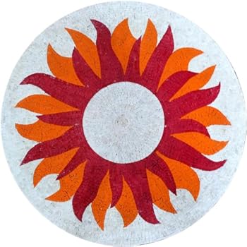Shinning Sun Medallion Mosaic Marble Mosaic Hand Made