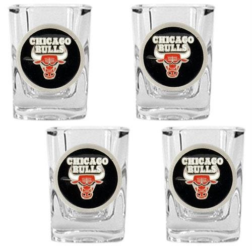NBA Chicago Bulls Four Piece Square Shot Glass Set