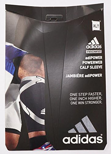 Adidas Men's Techfit Basketball adiPOWER Powerweb Compression Calf Sleeve (Black, Large)