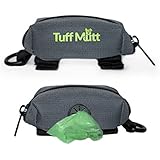Tuff Mutt - Dog Poop Bag Holder Leash Attachment, Includes 1 Roll of Poop Bags, Waste Bag Dispenser, Lightweight Fabric, Walking, Running or Hiking Accessory