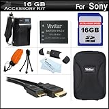 16GB Accessories Kit For Sony Cyber-Shot DSC-TX10 Waterproof Digital Camera ....