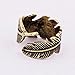 MAKIYO Feather Wrap Ring Vintage Gold Tone Plume fashion Ring