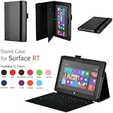 Elsse (TM) Premium Folio Case with Stand for Microsoft Surface RT / Surface 2 (Does not fit Surface Pro Version / Keyboard and Tablet NOT included) (Surface 2 / Surface RT, Black)