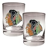NHL Chicago Blackhawks Two Piece Rocks Glass Set - Primary Logo