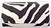 Zebra Print Textured Checkbook Wallet Hot Pink Trim