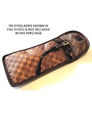Soft Eyeglass Case, Velcro Closure, Satin Checkered Brown by NaRaYa
