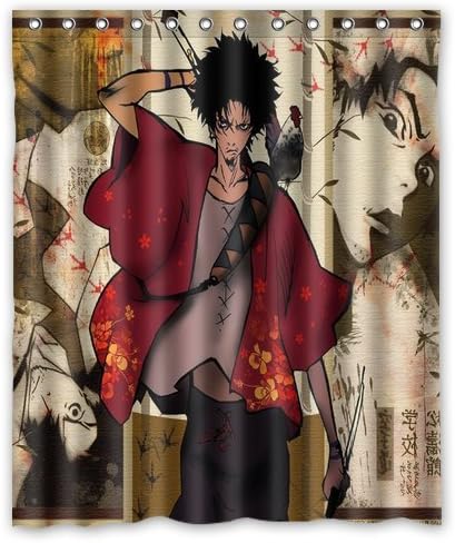 Mugen Samurai Champloo Home Textile Bathroom Decoration Luxurious Cozy Lovely Decor Pleasing Peculiar Effect Polyester Fabric Shower Curtain 60(w)x72(h) Inches
