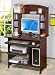 Contemporary Home office Computer Desk With Hutch in Dark Walnut Finish by Poundex