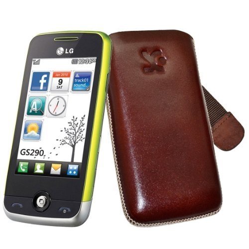 Suncase Ledertasche (Lasche mit R&uuml;ckzugfunktion) f&uuml;r LG GS290 Cookie Fresh braun Preisvergleich