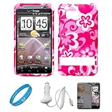 Pink Tropical Flower Durable 2 Piece Protective Crystal Hard Shield Guard C ....