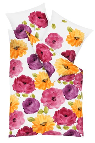 Kaeppel G-102166-02D1-VASH Bettw&auml;sche Blooming Qualit&auml;t Satin in der Gr&ouml;&szlig;e 1x 80/80 + 135/ Preisvergleich