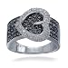 1/4 CT Heart & Buckle Shape Black Diamond Ring In Sterling Silver (Available In Sizes 5 - 10) 1/4 CT Heart & Buckle Shape Black Diamond Ring In Sterling Silver (Available In Sizes 5 - 10)