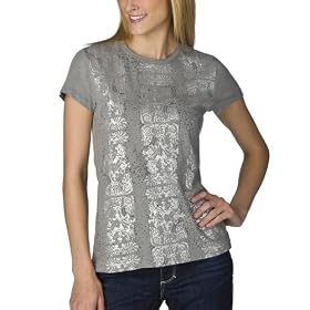 Merona® Women's Silver Paisley Screen Print Short Sleeve Tee - Gray