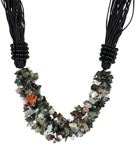 BaoyuXuan Women Creative Retro Style Crystal Necklace Lndian Agate Jewelry LKNTRSN032-C