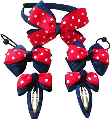 Lookcon High-Quality Lovely Bowknot Hair Hoop Hairpin Suit( Red Background White Point )