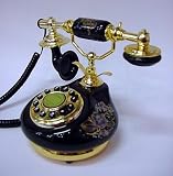 Black Porcelain Touchtone Phone with Roses