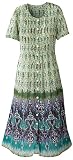 Button Front Border Print Dress