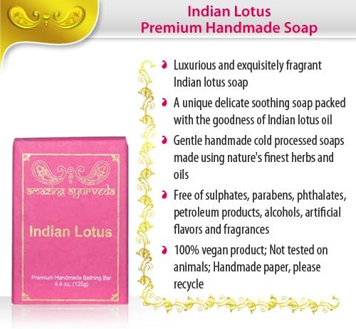 Amazing Ayurveda Premium Handmade Soap, Indian Lotus, 4.4 Ounce