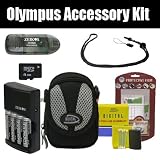 Olympus FE-45 FE-26 FE-46 Accessory Kit Includes 4GB Micro SD Memory, Card Reader, AA Battery & Charger Set, Case + More