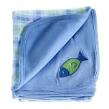 Anna Claire Beautiful Designed Baby Receiving Blanket, Double Sided Designs, Swaddle Blankets (1 Fish 2 Fish) ~ ZZ Home