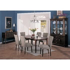7-pc Parsons Dining Set Taupe Chairs by Coaster Company