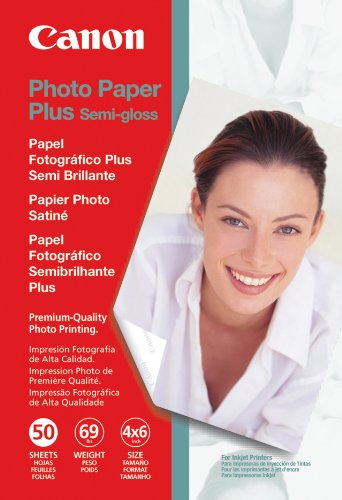 Canon Semi Gloss 4 x 6 Inch Photo Paper Plus 50 Sheets (1686B014)