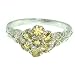 Sterling Silver Ladies 7 Stone Natural Citrine Daisy Ring - Finger Sizes L to Z Available
