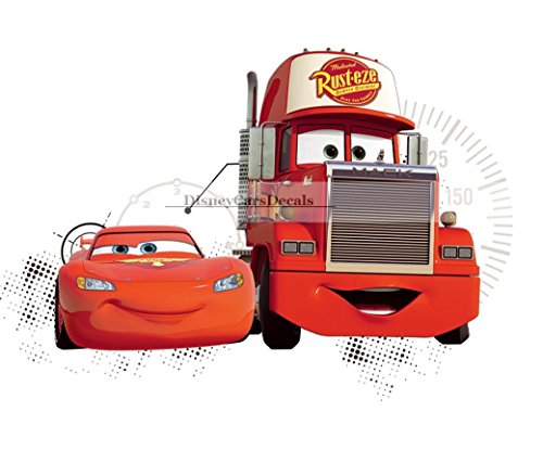 10 Inch Lightning McQueen 95 Mack Truck Disney Pixar Cars 2 Movie Removable Wall Decal Sticker Art Home Racing Decor