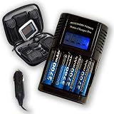 GREAT COMBO DEAL - Intelligent AA/AAA NiMH / Ni-Cd AC/DC Battery Charger / Tester PLUS Deluxe Hard Shell Travel Case for Portable Handheld. Car & Motorcycle GARMIN GPS Navigator eTrex Camo Legend / Cx / HCx Summit / HC Venture / cx / HC Vista / Cx HCx H
