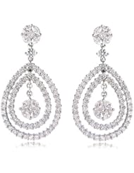Diamond 18k White Gold Dangle Earrings