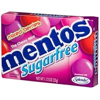 Mentos Sugar Free Mixed Berry Candy, 1.12-Ounce Boxes (Pack of 24)