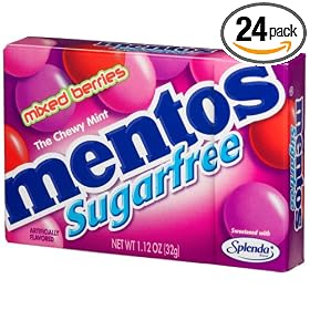 Mentos Sugar Free Mixed Berry Candy, 1.12-Ounce Boxes (Pack of 24)