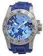 Stainless Steel Excursion Diver Quartz Blue Camo Dial Rubber Strap
