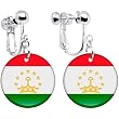 Tajikistan Flag Clip on Earrings