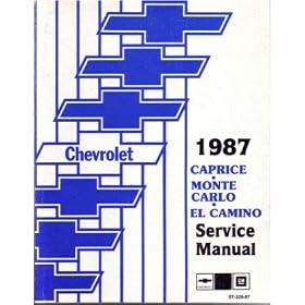 1987 CAPRICE EL CAMINO MONTE CARLO Shop Service Manual