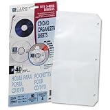 3 Ring Binder Compact Disc Holder, 4 Capacity, 10 per pkg