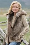 Women's Long Haired Beaver Vest with Finn Hood