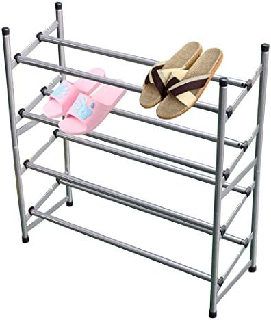 HLC 4 Tiers Stackable Metal Shoe Rack Adjustable for Adults and Children