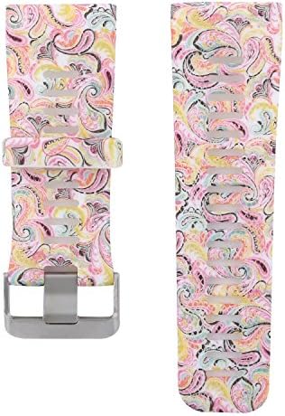 Silicone Replacement Smart Wrist Watch Accessory Band Strap for Garmin Vivoactive HR, One Size (Paisley)