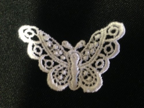 12 Pieces, White Baby Venise Lace Butterfly