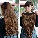 20" Long 9" Wide Wavy Curly Hair Extension Onepiece Clip on for Sexy Lady Free Shipping Dark Brown